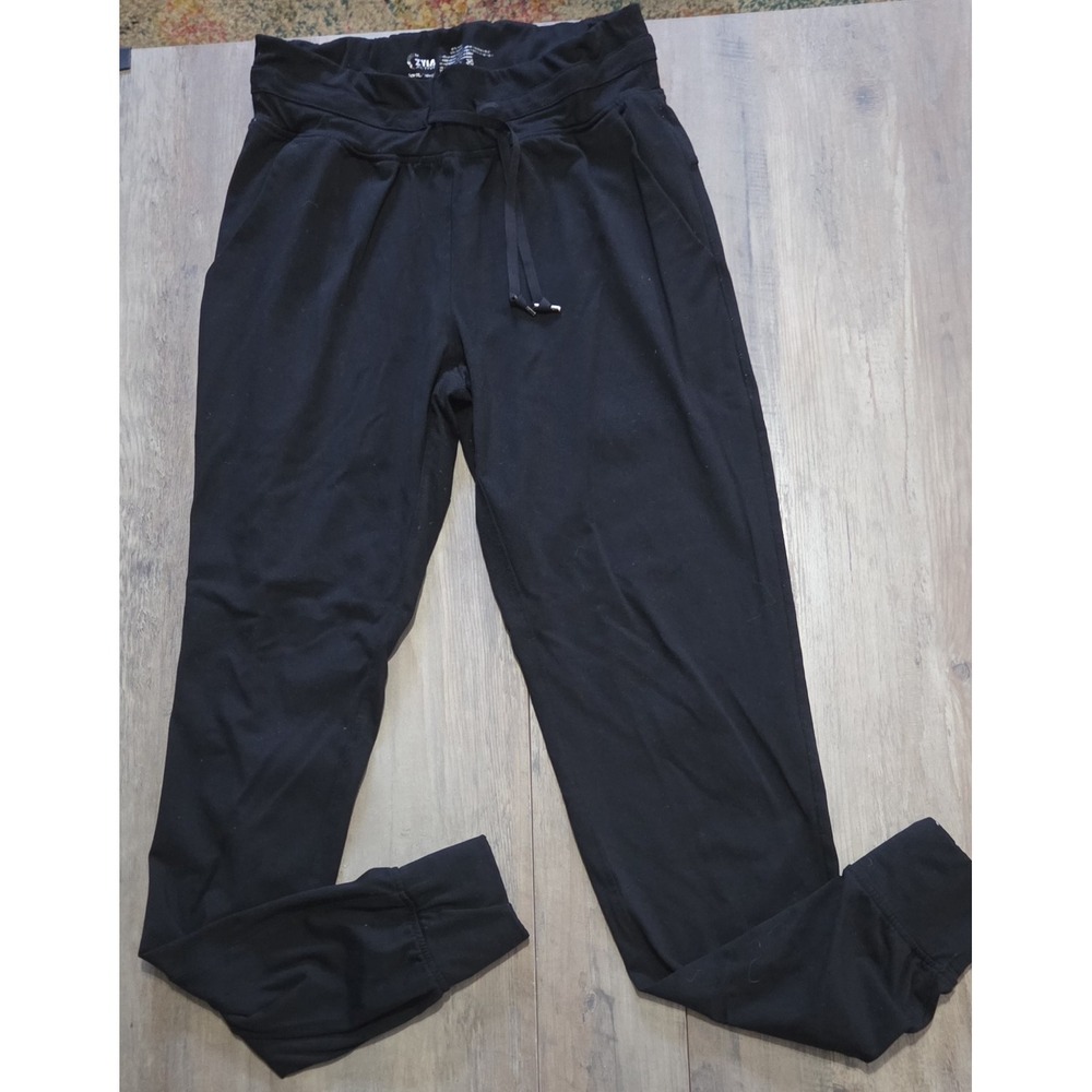 Zyia Active Women XL Black Tapered Drawstring Quick Dry Joggers Athleisure